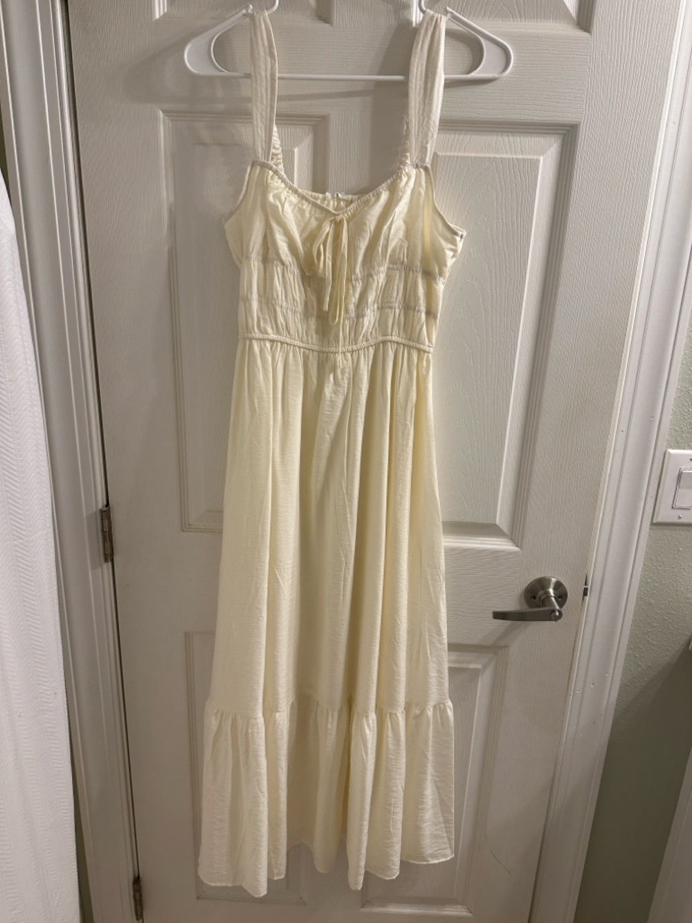 Blu Pepper Cream Smocked Dress